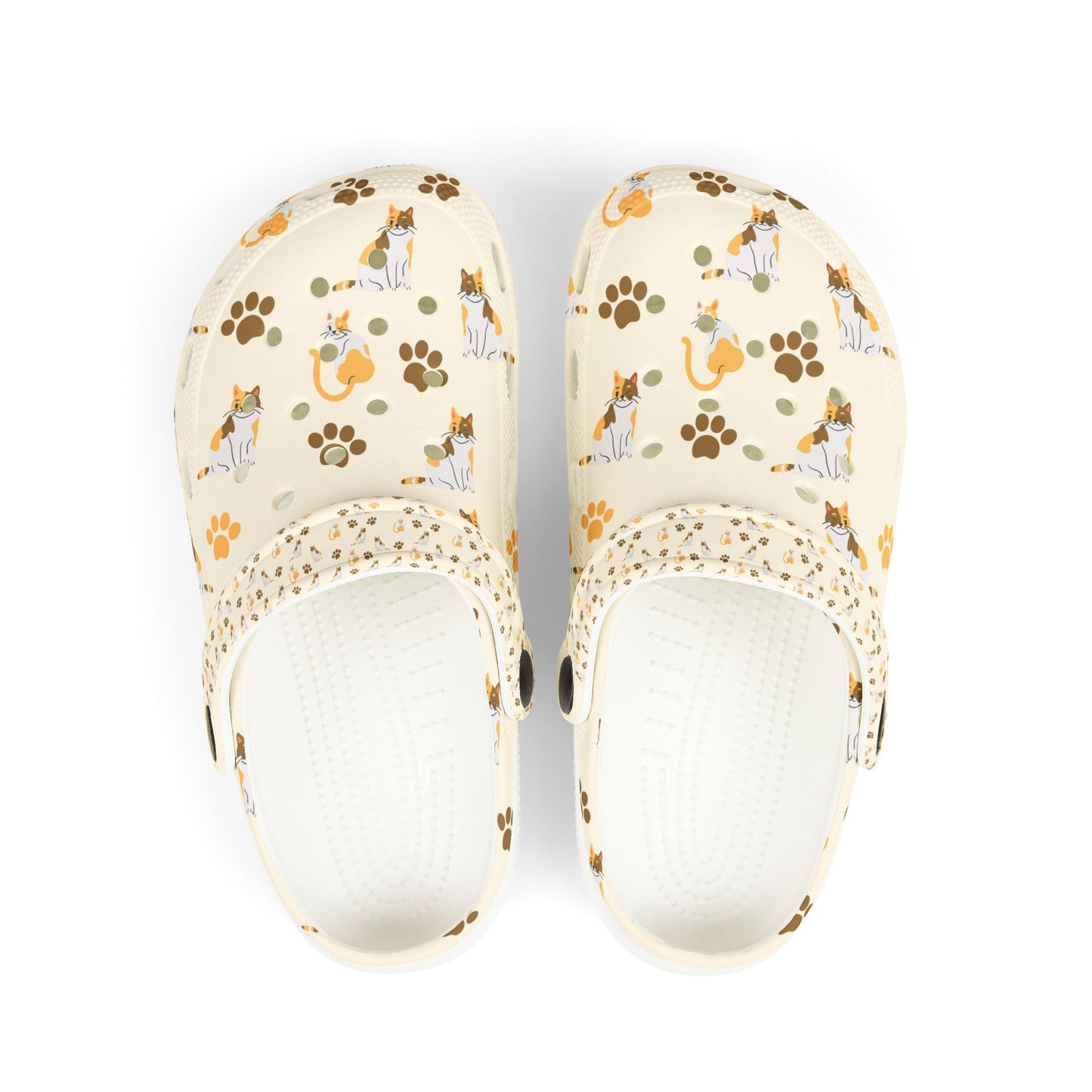 Kids Cat Print Foam Clogs — Cute Kitty Pattern Slip-On Shoes for Toddlers