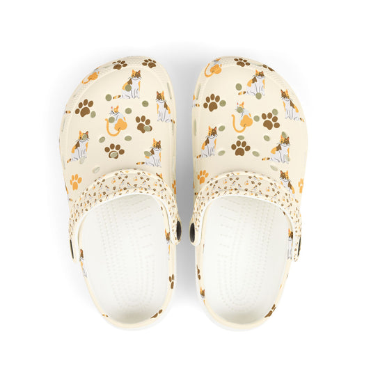 Kids Cat Print Foam Clogs — Cute Kitty Pattern Slip-On Shoes for Toddlers