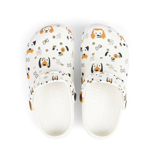 Kids Dog Print Foam Clogs — Cute Puppy Pattern Slip-On Shoes for Toddlers