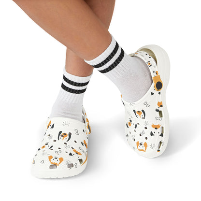 Kids Dog Print Foam Clogs — Cute Puppy Pattern Slip-On Shoes for Toddlers