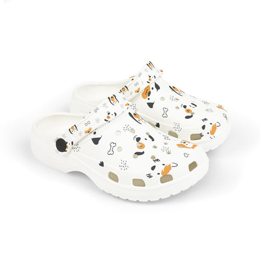 Kids Dog Print Foam Clogs — Cute Puppy Pattern Slip-On Shoes for Toddlers