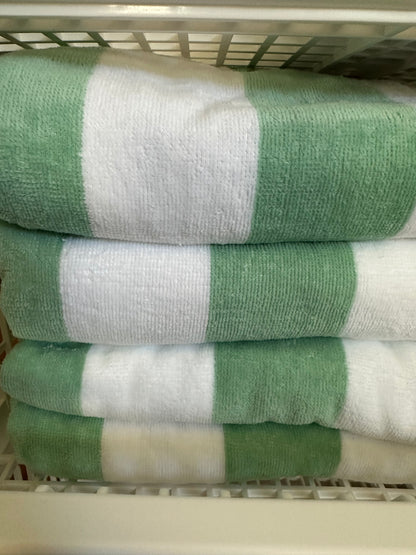 A Summer to Remember - Classic Green Stripe Beach Towel  - Personalized