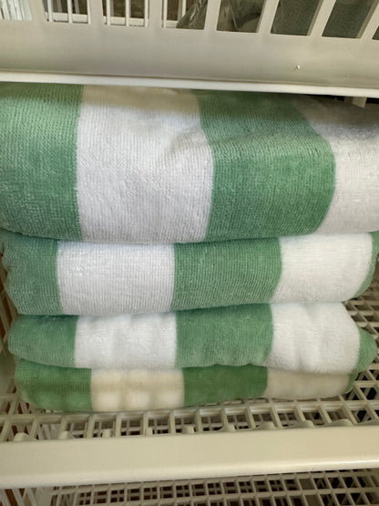 A Summer to Remember - Classic Green Stripe Beach Towel  - Personalized