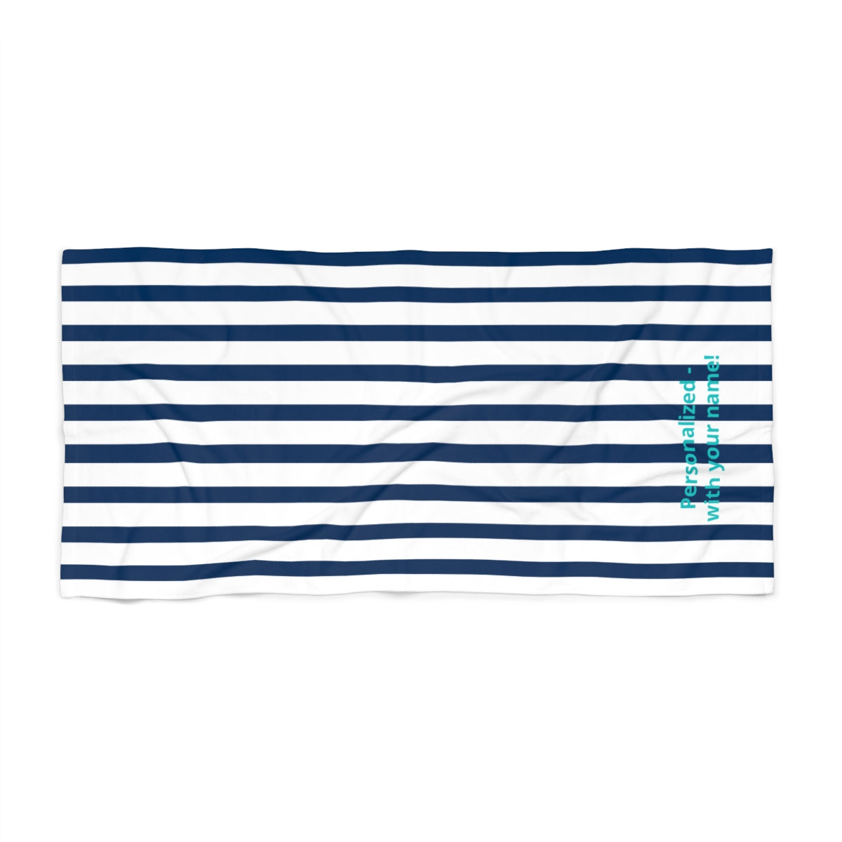 A Summer to Remember - Classic Navy Stripe Beach Towel  - Personalized